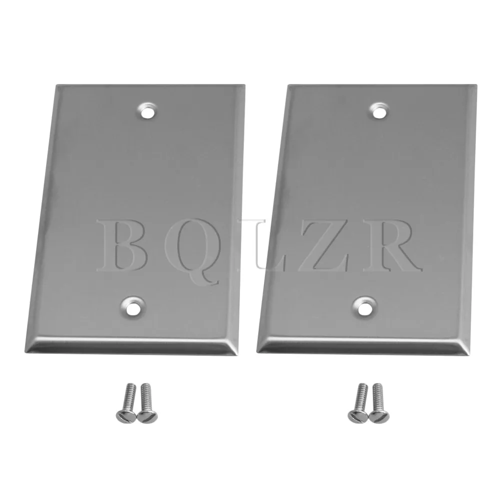 

BQLZR 1-Gang Blank Stainless Steel Wall Plate Outlet Cover for Unused Light Switches Holes Pack of 2