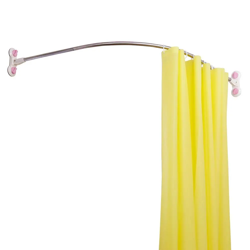 Wing Acciaio Inossidabile Curvo Bastone Tenda Doccia angolare A Forma di L Barra Semi Circular Asta per Tenda Doccia Curvo Nero,80/×80cm