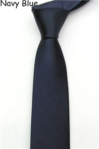 Мужские модные однотонные глянцевые галстуки, ширина 5 см., цвет: черный, красный, синий,, 1 шт./ набор - Цвет: Navy Blue