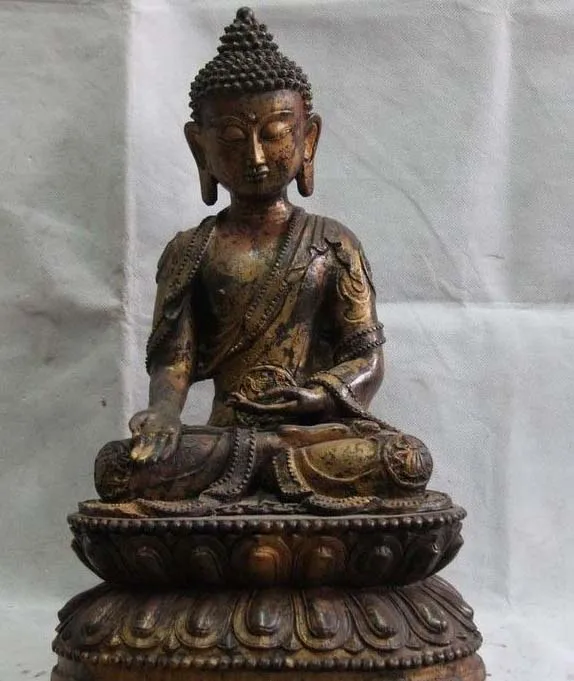 

Tibet Tibetan Buddhism Fane Old Copper Bronze Tathagata Sakyamuni Buddha Statue