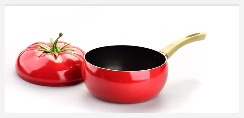 20 см прекрасный фруктовый томатный емкость для молока антипригарная одна ручка кастрюли для горячего молока маленькая кастрюля для кипячения кастрюля для лапши кастрюля для индукционной плиты