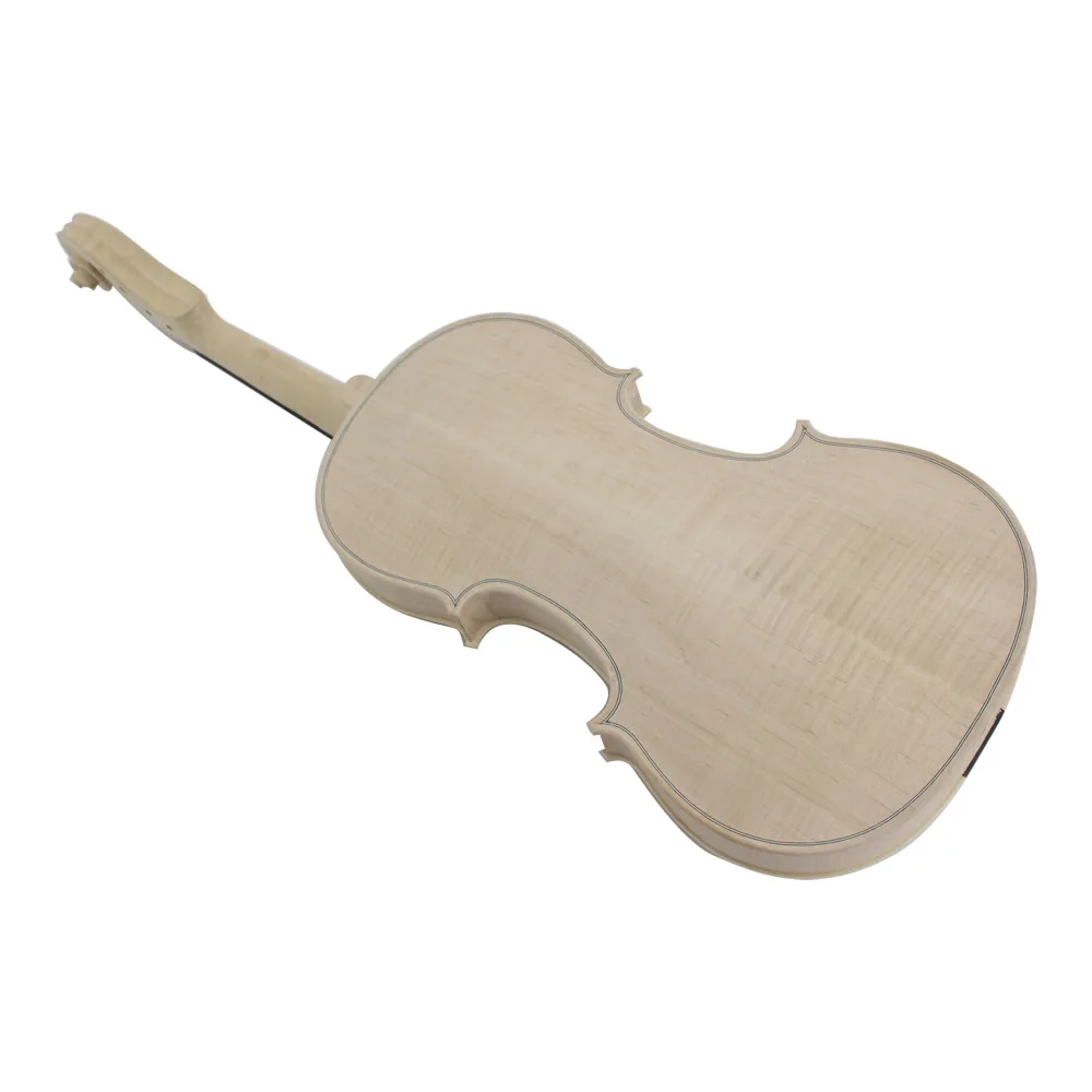 New Factory Unfinished Violin Selective 15 Years Natural Dried Flamed Maple Back Spruce Top Handmade White Blank Violin