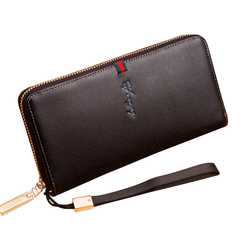  2016 New Men Wallets Brand Fashion Designer Purse Men Leather Wallet Men Card Holder Coin Pocket Mens Long Wallet Zipper Wallet 