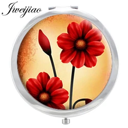 JWEIJIAO Fed Flowers Makeup Mirror Art Photo in Glass Cabochon Floding Round compact Hand pocket Mirror espejo JWEIJIAO Fed Flowers Makeup Mirror Art Photo in Glass Cabochon Floding Round compact Hand pocket Mirror espejo
