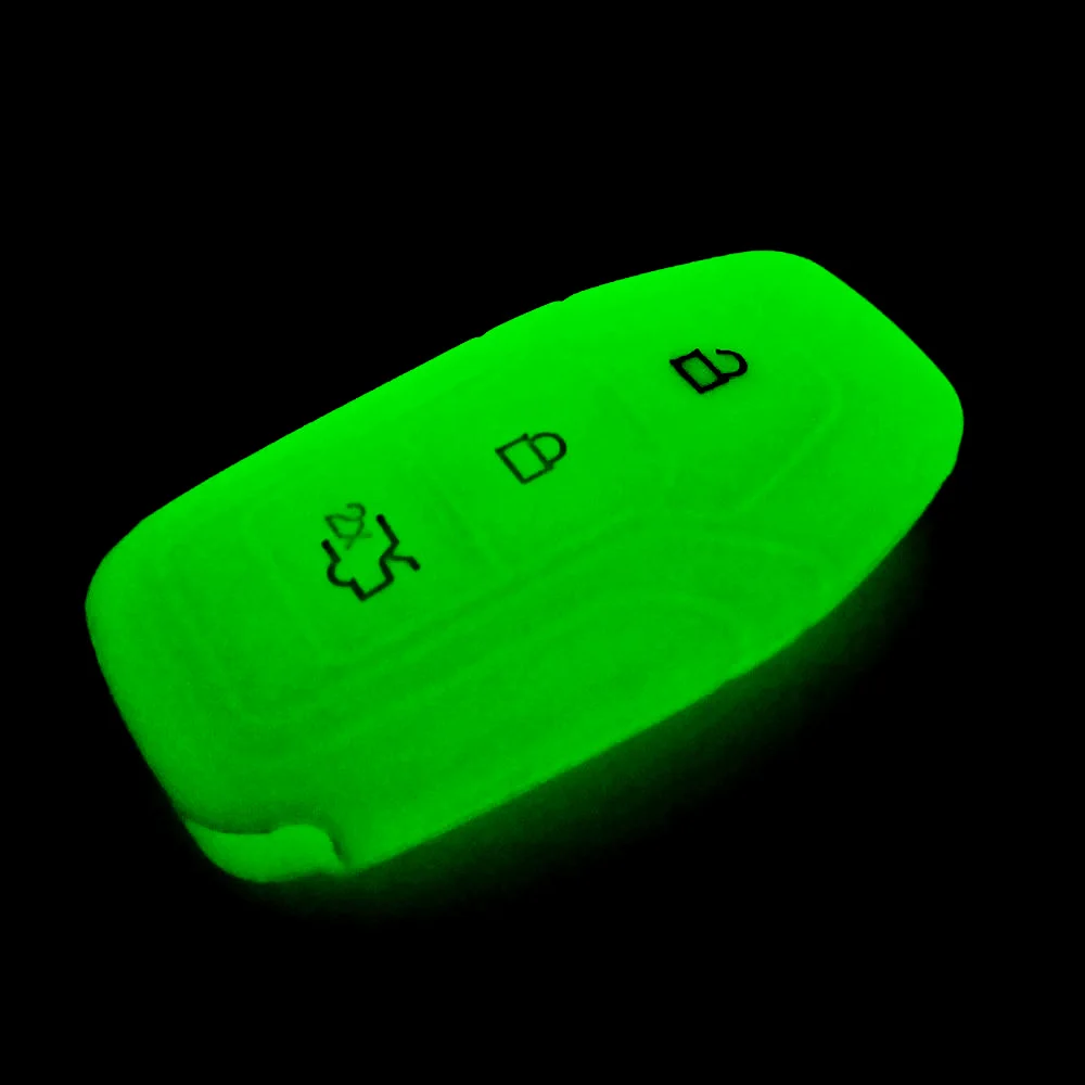 1piece 3 buttons Glow Silicone Car Key Case Cover Fit for Ford Mondeo