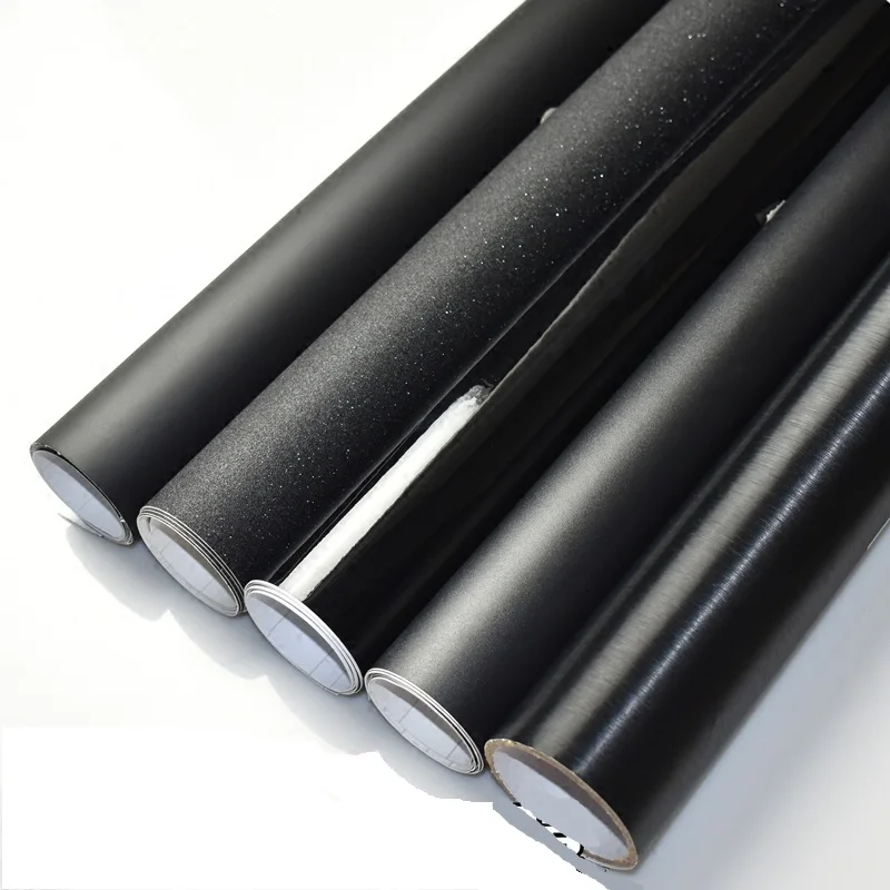 2pcs 50 150cm Car Body Flim Matte Black font b Exterior b font Styling Stickers Brushed