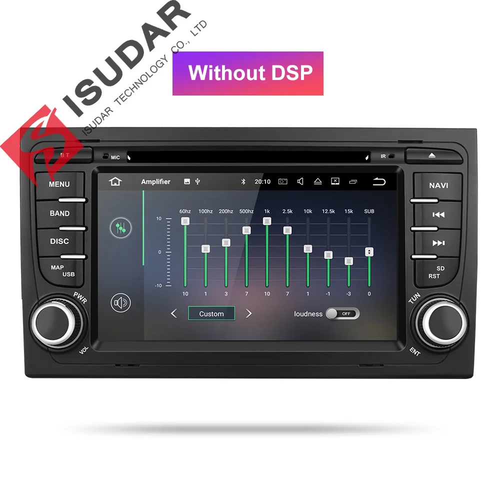 Isudar 2 Din Автомобильный мультимедийный плеер gps Android 9 DVD Automotivo для Audi/A4/S4 2002-2008 радио четырехъядерный ram 2 Гб rom 16 Гб DSP - Цвет: Without DSP