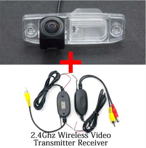 1080P Рыбий глаз объектив парковочная камера заднего вида для hyundai Elantra Accent 2002-2012 Sonata 2003-2012 Veracruz 2007-2012 Tucson - Название цвета: Camera with wireless