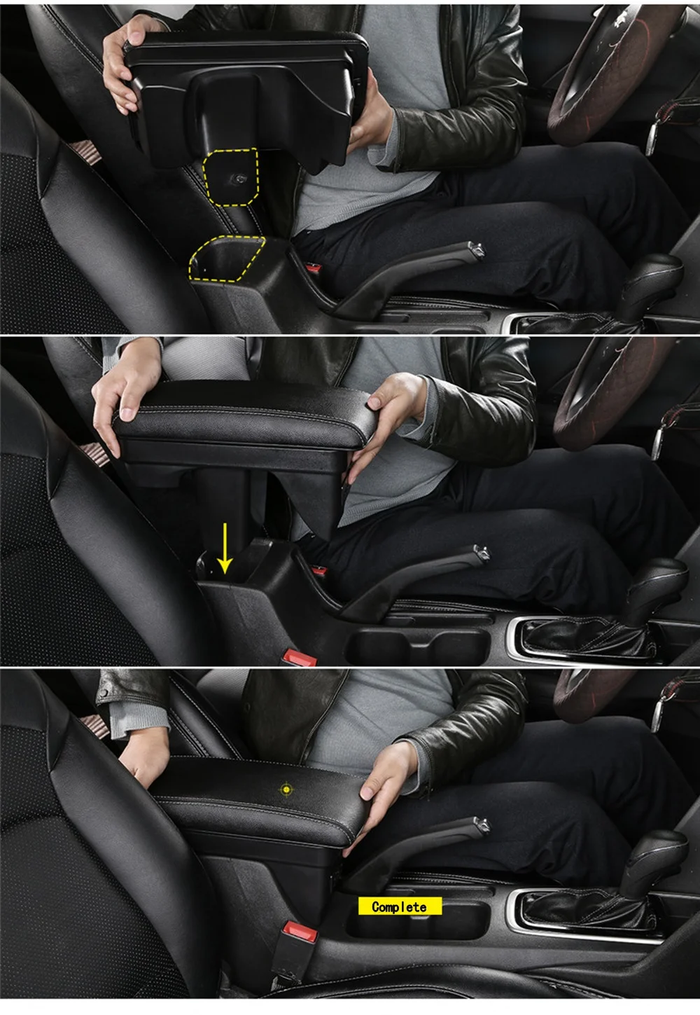 Leather Car Interior Parts Center Console Armrest Box for Chevrolet Cavalier Auto Armrests Stroage with USB CUP Holder