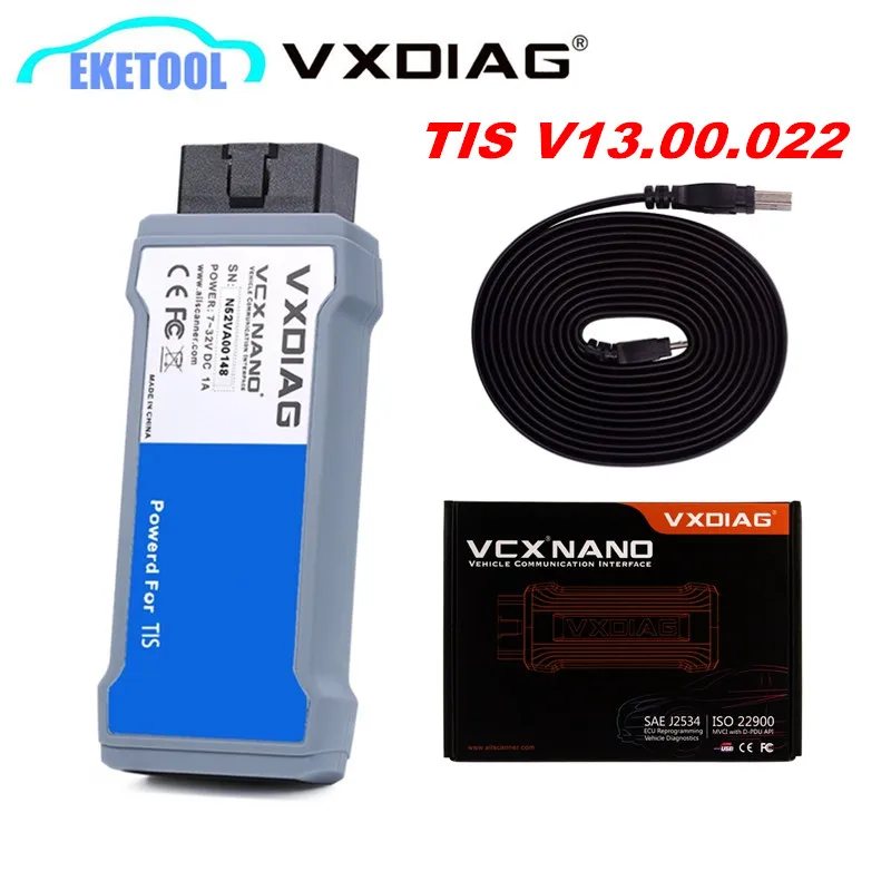 

VXDIAG VCX NANO For Toyota TIS Latest V13.00.022 USB 2.0 Fully compatible With SAE J2534 VXDIAG For TOYOTA Cars OBD2 Scanner