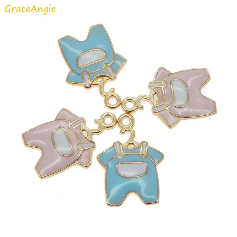 GraceAngie Смешанная детская одежда эмаль браслет ожерелье подвеска фурнитура розовые голубые шармы для женщин DIY ювелирные изделия