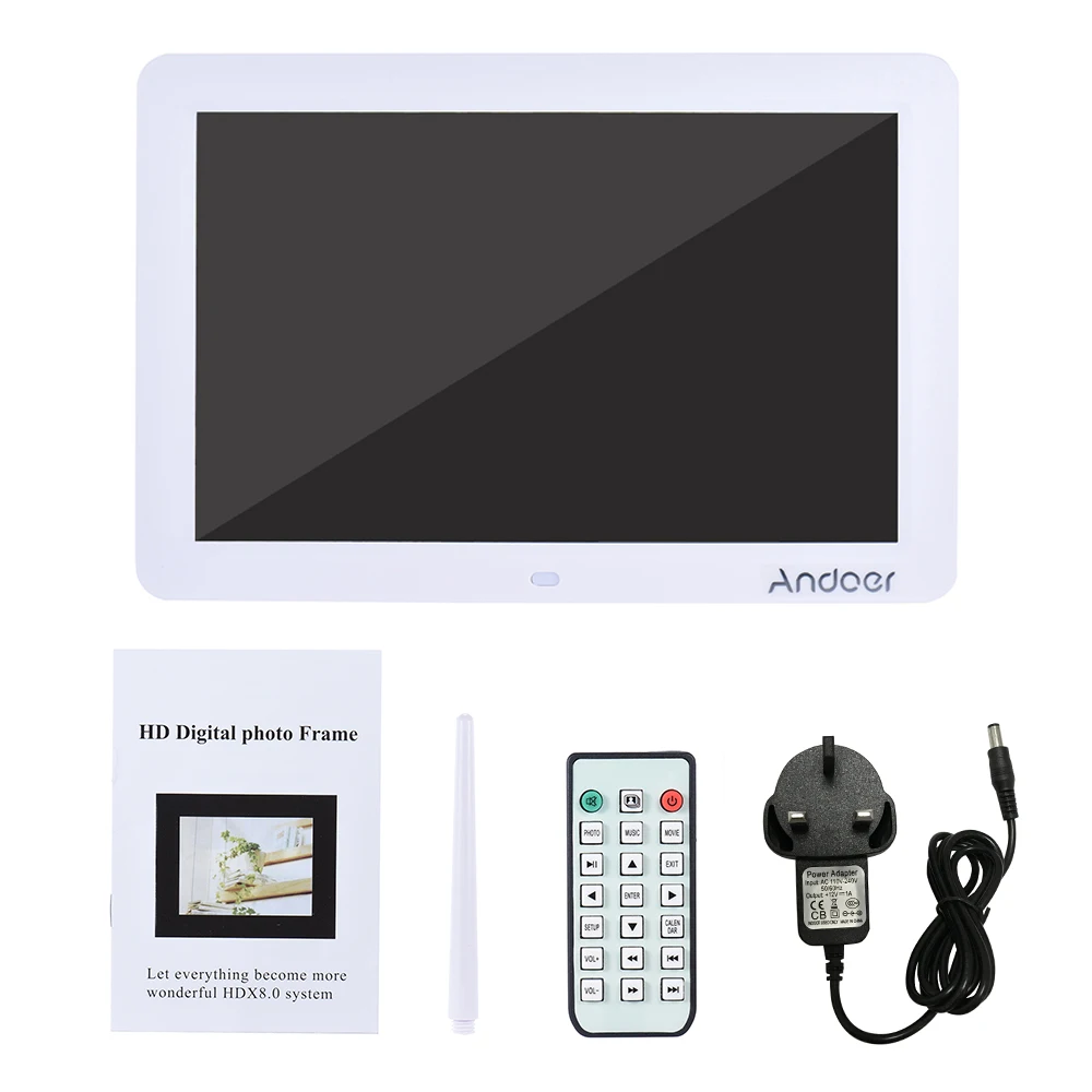Andoer цифровая фотография 1" широкоформатная HD рамка электронный светодиодный цифровой фоторамка альбом с пультом дистанционного управления MP3 MP4 Vedio киноплеер