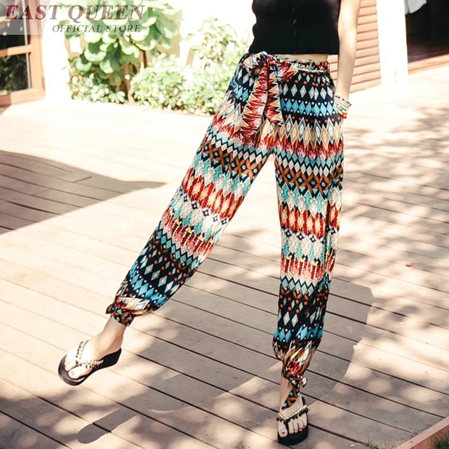 Hippie mexicaanse boho 2019 lange maxi strand zomer broek kleding boho broek  fashion chic strand broek AA3533 EEN - AliExpress