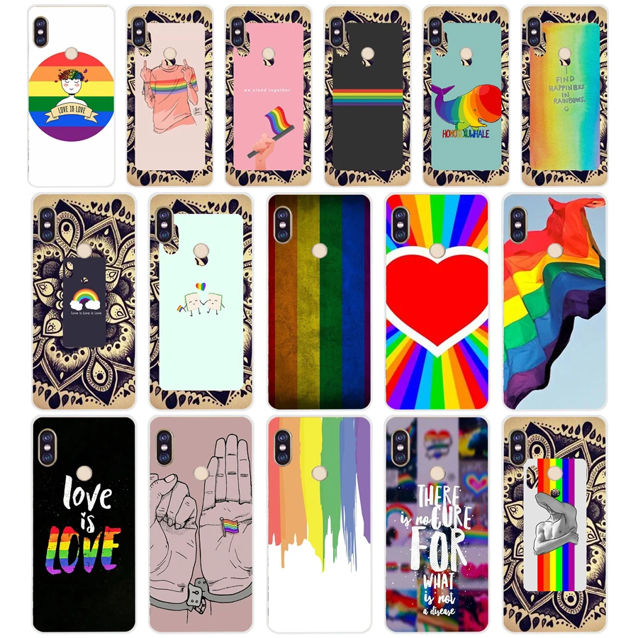 

262H Gay Lesbian LGBT Rainbow Flag Pride Soft Silicone Tpu Cover phone Case for xiaomi redmi 6 pro 5 plus note 6 pro 4 4x mi 8