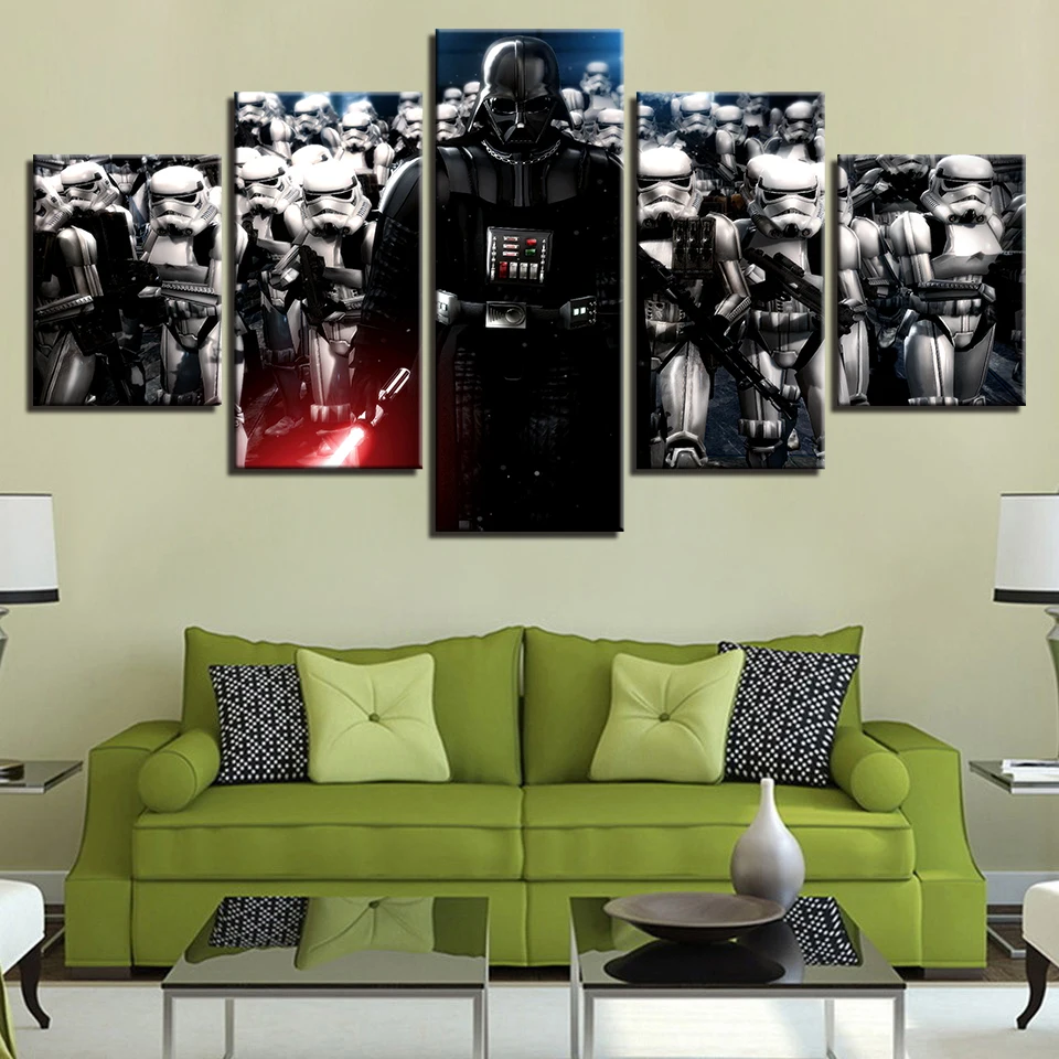 HD Prints 5 Pieces Wall Art Home Decor Framework Canvas Pictures Star