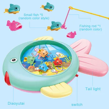 

Outdoor Children Boy girl fishing toy set Parent suit magnetic play water baby toys fish gift for kids Magnetic Fishing Toy
