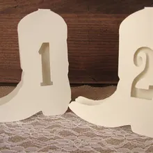 Пользовательские ковбой сарай Свадебные настольные номера таблички вина стекло эскорт день рождения помолвка пустые карточки с именем