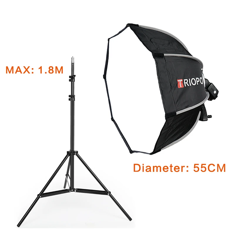  TRIOPO Photo Studio 65cm Portable Octagon Flash Speedlight Speedlite Umbrella Softbox Brolly Reflec
