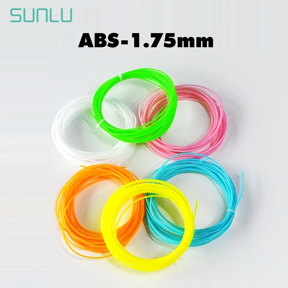 SUNLU 1 75 ABS 3D нить для детей Scribble расходные материалы 5 м/10 м/рулоны печать Ручка 100%