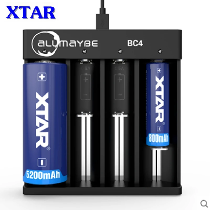 

XTAR Allmaybe BC4 4-Bay Micro USB Li-ion batery Battery Charger for 18650 26650 18350 16340 14500 3.6V/3.7V Li-ion high quality