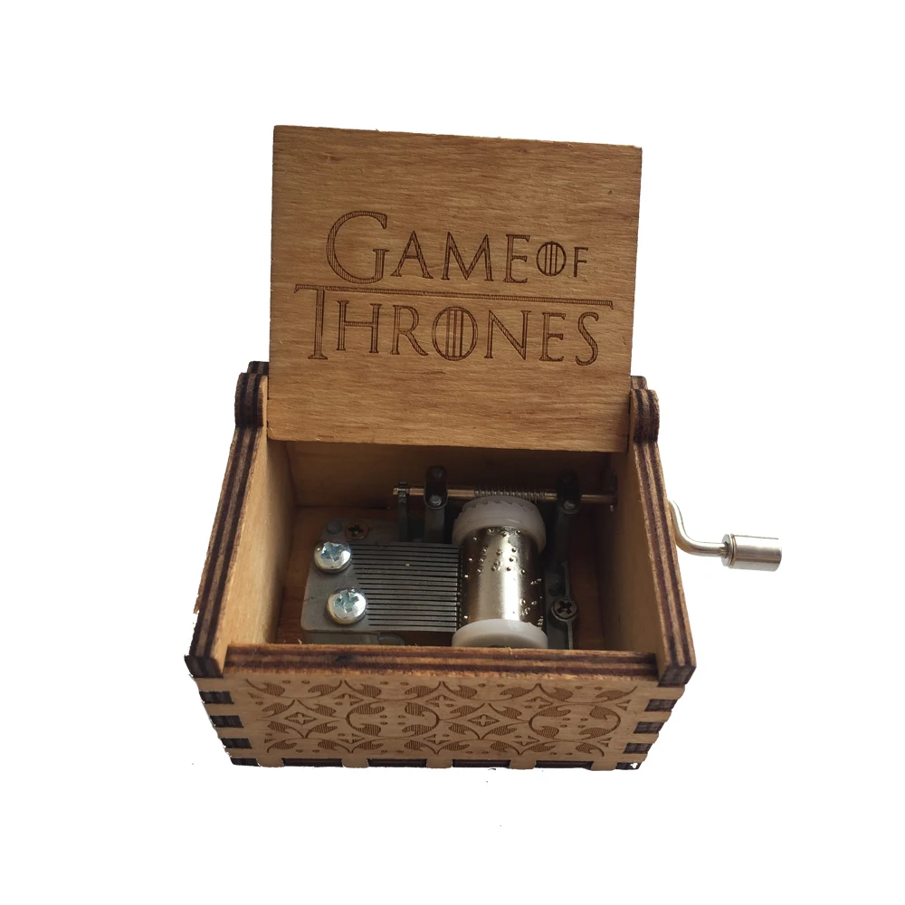 Juego de tronos caja de música madera grabado tema principal de madera GOT invierno viene caja musical regalo de cumpleaños para novia