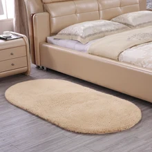 Роскошный кашемировый чистый цвет Овальный ковер прикроватное одеяло коврик высокая плотность утолщаются коврики коврик для гостиной Фойе Спальня Коврик