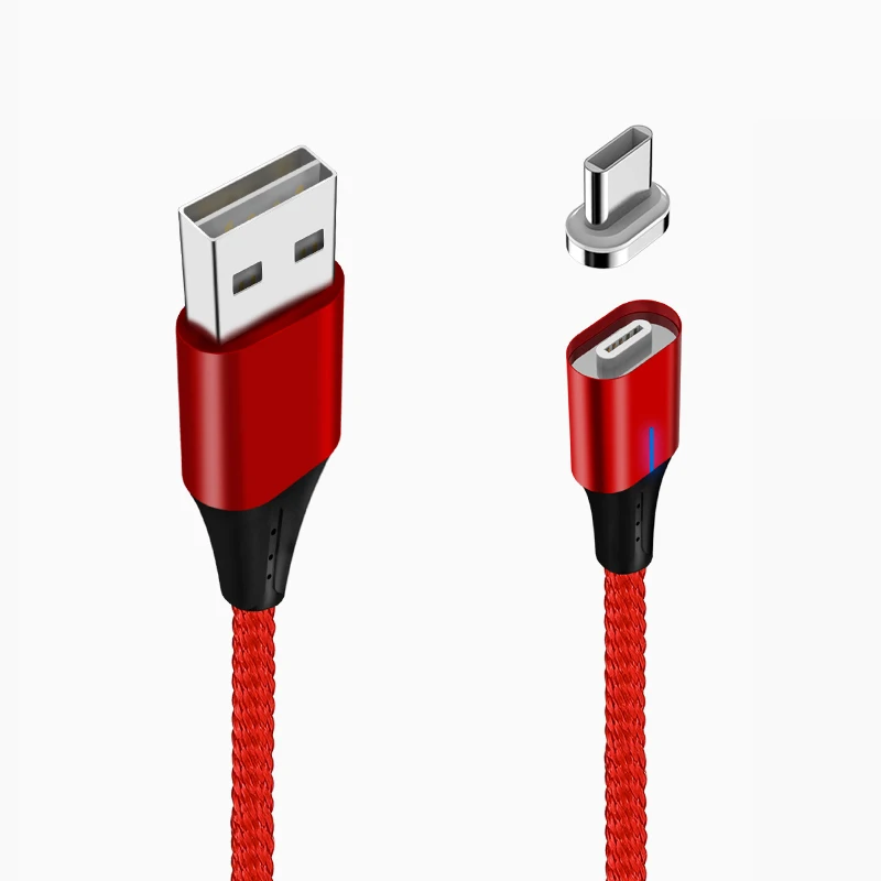

CatXaa Deep Red Magnetic USB Cable Type C Micro Usb Data Magnet Wire 3A Fast Charger Adapter for Huawei Samsung