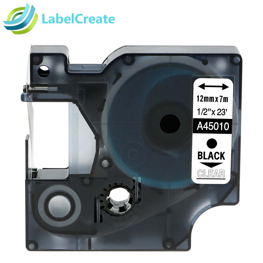 

Compatible for DYMO D1 Label Tapes 45010 12mm Black on Clear for DYMO Label Manager 280 420P Label Maker DYMO Label Printers