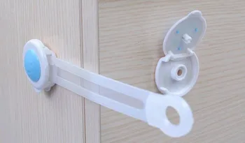 

6 Pcs Multifunction Lengthened Safety Plastic Locks Cabinet Door Drawers Refrigerator Toilet Door Lock with 3M Adhesive