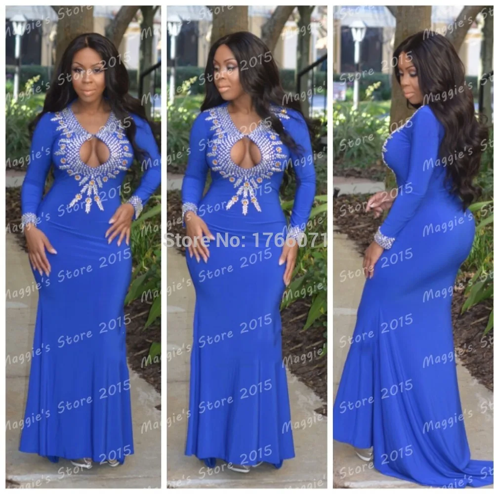 royal blue and silver dress plus size