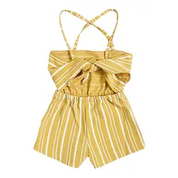 2019 детский полосатый комбинезон без рукавов в стиле бохо для маленьких девочек, комбинезон на подтяжках, модная летняя одежда