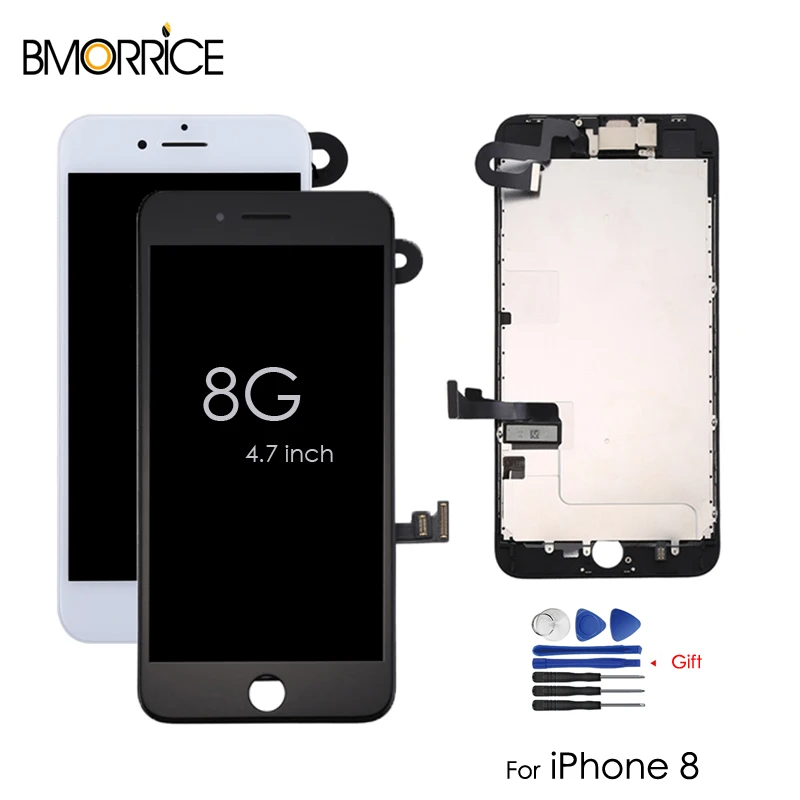

LCD Display For iPhone 8 8G Touch Screen Digitizer+Front Camera+Proximity Sensor+Ear Speaker +Tools Full Assembly Black White