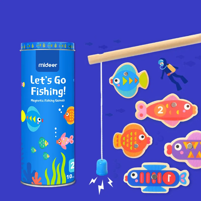 

Children's magnetic fishing game let's go fishing toy for children board party game physical dynamics fish number study