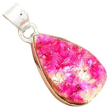 Lovegem Подлинная Кобальт DRUZY Кулон 925 пробы серебро, мм 35 мм, AP2840