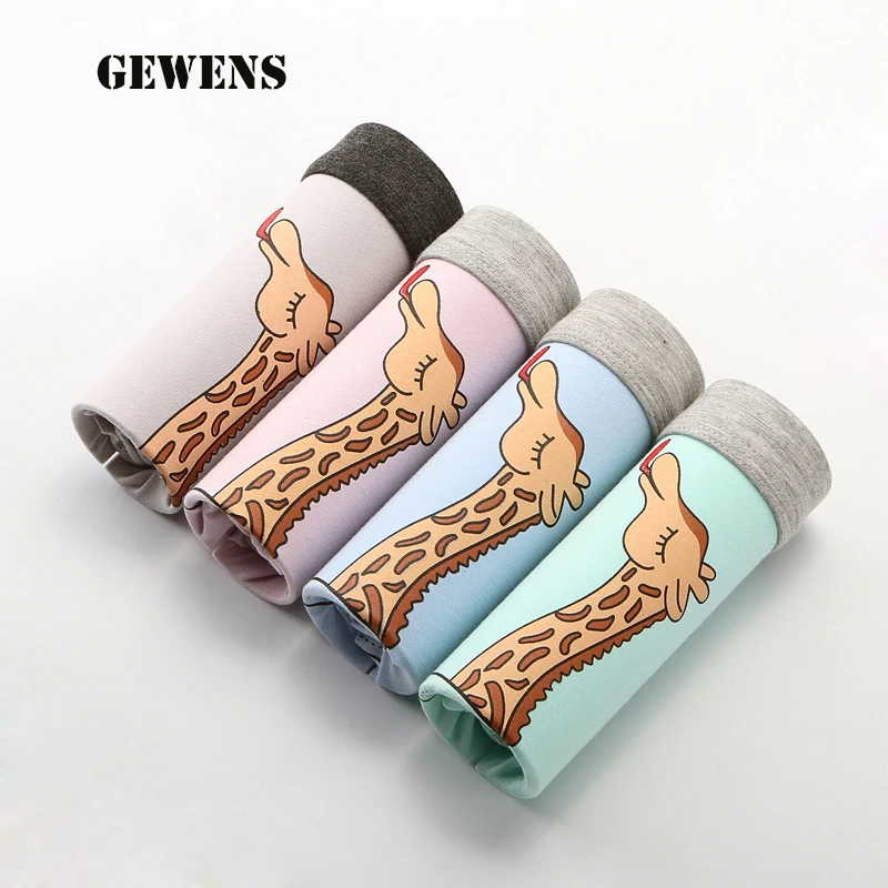 Funny Boxers Men Underwear Bamboo Animal Print Giraffe Cueca Underpants