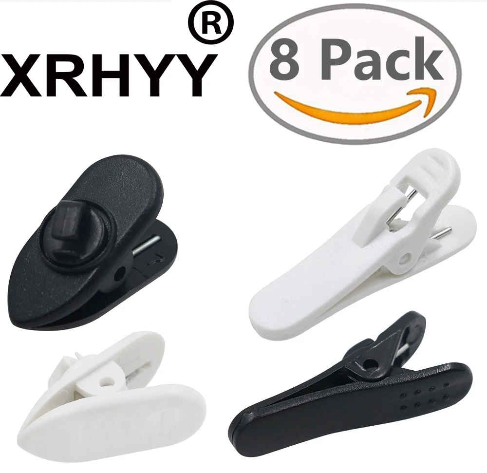 

XRHYY 2 Sizes 8Pcs 360 Degree Rotate Earphone Mount Cable Clothing Clip for Most Bose Monster Sony Sennheiser Headset Headphones