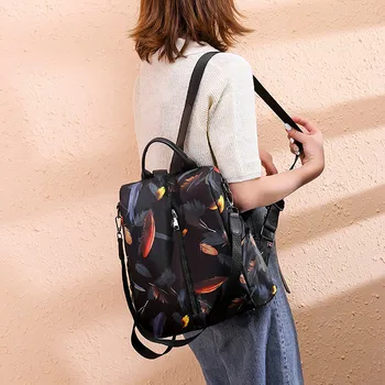 

Best selling color women's fashion backpack waterproof nylon bag anti-theft shoulder bag leisure travel bag bag female /0.8