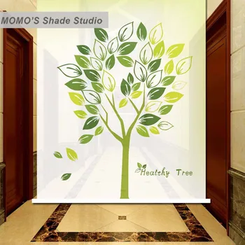 

MOMO Thermal Insulated Blackout Fabric Custom Painting Tree Window Curtains Roller Shades Blinds, Alice 171-174