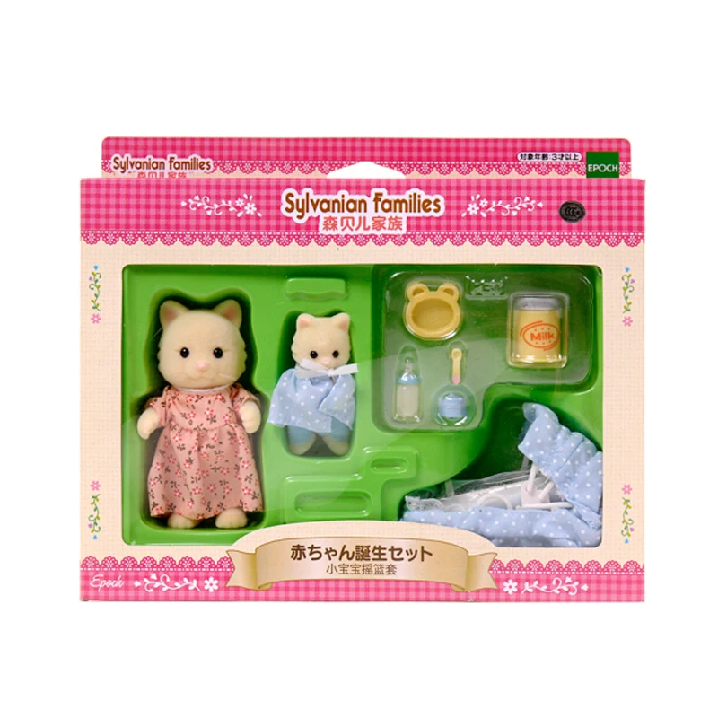 Sylvanian Families кукольный домик мебель фигурка игрушки куклы кошка мама и ребенок Колыбель Набор#22348