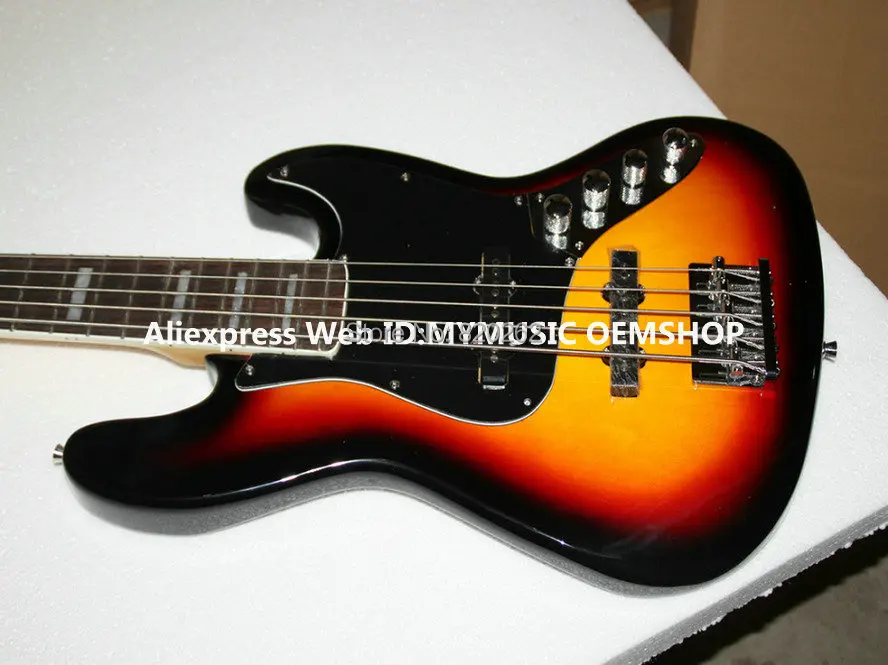Bass Guitars 5 Strings Sunburst Jazz Bass Rosewood Fingerboard High Quality New Arrival HOT