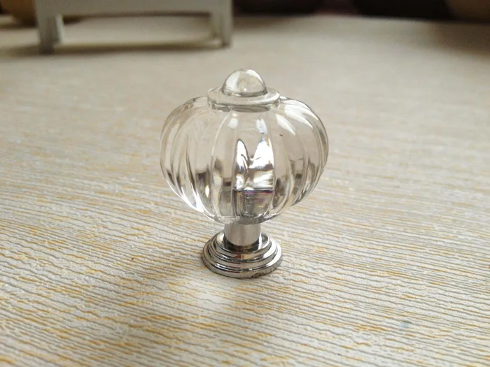 20pcs/lot 27mm Crown Acrylic Furniture Knobs Transparent Crystal Drawer