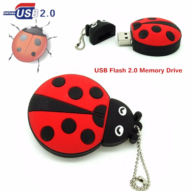 Usb флеш накопитель милый жук персонализированные мини pendrive 4 ГБ 8 16 32 Божья коровка