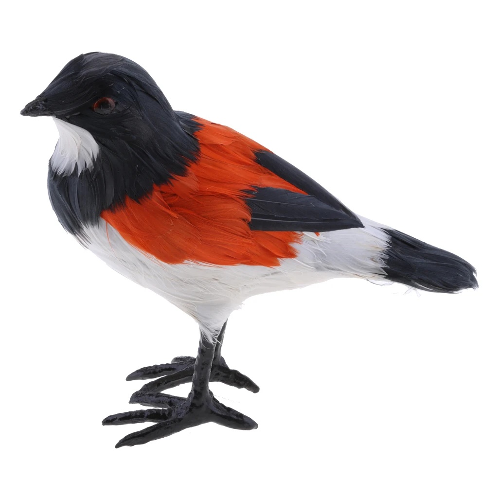 Black Magpie, Woodpecker, Shrike, Throstle, Peacock Bird Statue Realistic Figurine Ornament Garden Sculpture