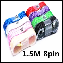 1,5 м 5FT алюминиевый сплав 8pin Ткань Плетеный нейлон usb зарядное устройство для iphone 5 5s 6 6s 6plus 7 для ipad mini