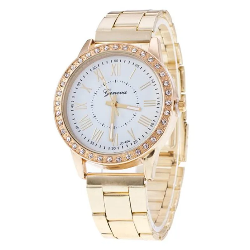 

Luxury Watch Fashion Dress Saat Gold Stainless Steel Belt Diamond White&Black Business Bracelet Watch Montres Femmes Gifts