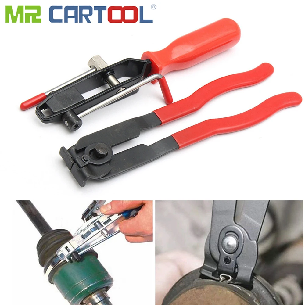 

MR CARTOOL 2pcs CV Joint Clamp Banding Install Tool Ear Type Boot Clamp Pliers Metal Hand Tool CV Boot Clamp Pliers
