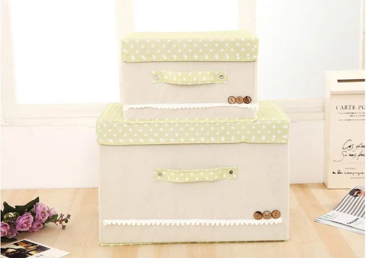 

Non-woven fabric foldable storage box, beige color, sanitary pad storage box with tape and handle, large size