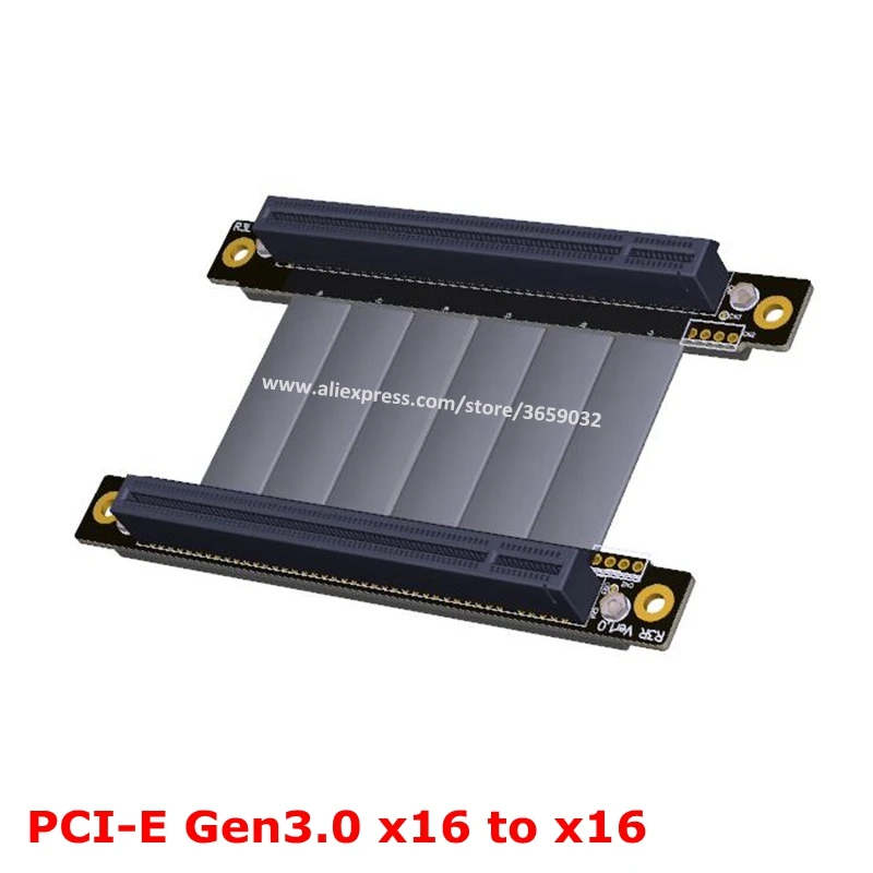 PCI-E x16 to pcie x16 128G/bps Elbow female to female Graphic riser card pci e pci express 16x Extension Ribbon Gen3.0 cable 5cm