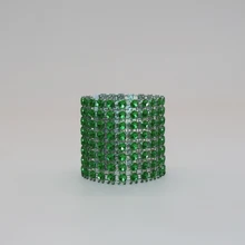 10 шт/партия Заказная зеленая пластиковая сетка с кристаллами обертывание кольцо для салфетки Пряжка отель банкет стул стол декоративный