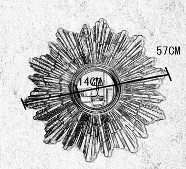 Dia57cm Европейский стиль настенные декоративные зеркала зеркало в виде солнца